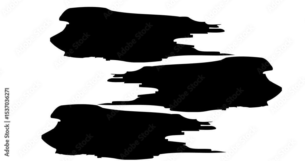 4K ink brush stroke transition with alpha channel. Black paint swipe effect on transparent background for video overlays, masking, and cinematic edits. Seamless animated visual element.