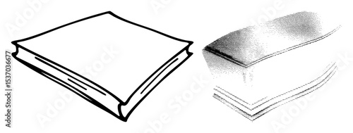 Vector Open book with turning page