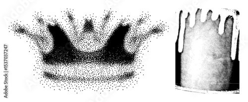Vector Dot patterned crown and illustrations.