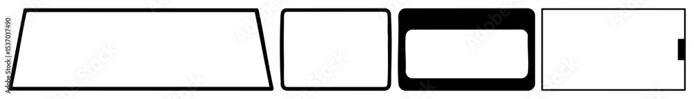 Vector Four Rectangular Device Frames with Varying Styles Vector Four Rectangular Device Frames with Varying Styles