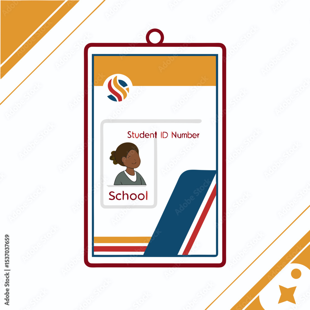 Fototapeta premium School student id card template design illustration
