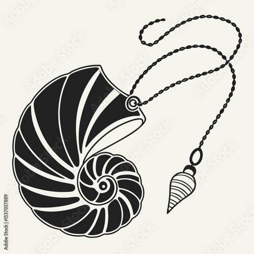 Nautical seashell pendulum dowsing charm spiritual tool