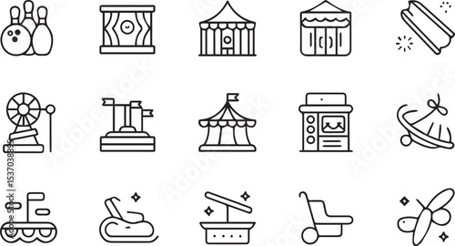 landmarks icons set