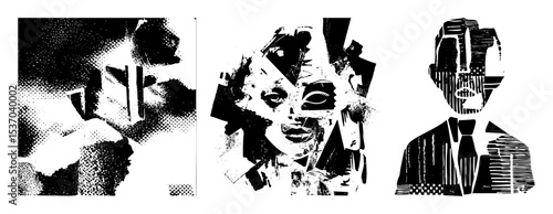 Vector Abstract portraits of people in bold vector style.