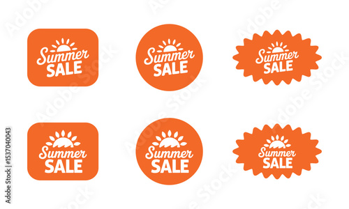 Summer sale sticker icon set. Discount Promotion, sticker, badge, emblem, tag badge and labels design. Template banner shopping badges. vector illustration.