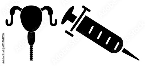 Vector Medical Injection into Uterus