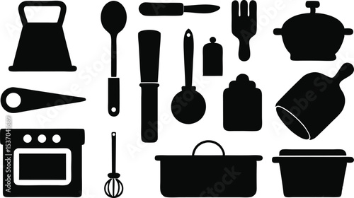 Kitchen Utensils Vector Illustration for Cooking and Food Preparation