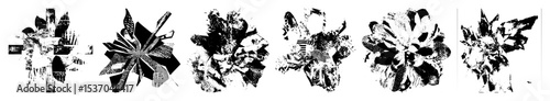 Vector Abstract fragmented shapes create a dynamic distressed vector .