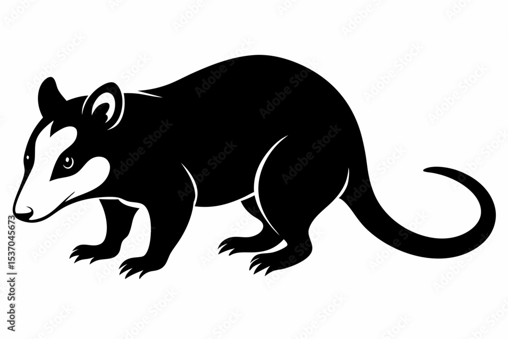 Obraz premium opossum sihouette black vector