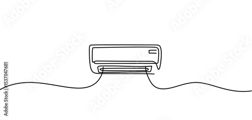 Single line drawing of a wall mounted air conditioner
