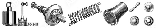 Vector Detailed illustrations of mechanical components showcase engineering precision.