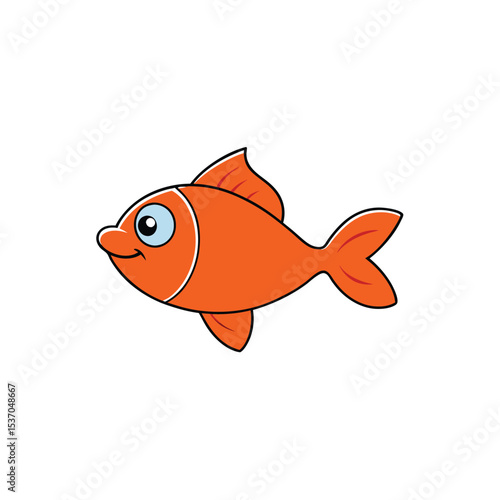cartoon goldfish isolated on white
