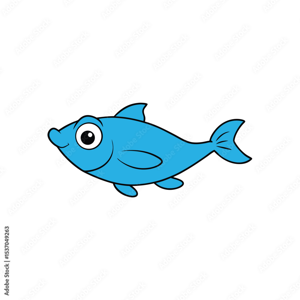 vector illustration of a cartoon fish