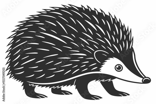 hedgehog sihouette black vector