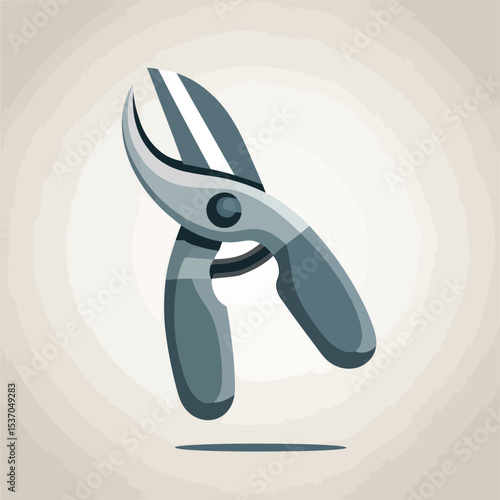 Gardening hand pruners tool icon illustration
