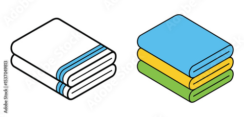 Folded towels stack icon illustration