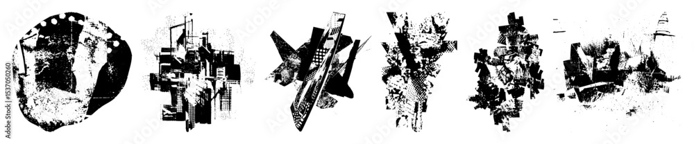 Fototapeta premium Vector Abstract architectural forms and geometric shapes create a dynamic composition.