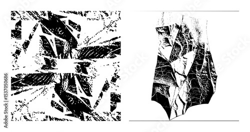 Vector Abstract fractured shapes create a dynamic geometric composition.