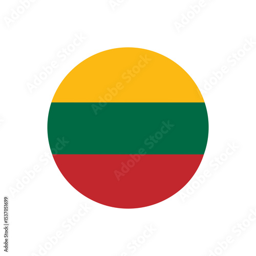 lithuania round flag, vector isolated on transparent background