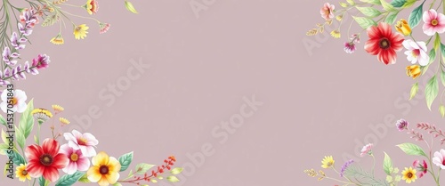 Watercolor wildflower & herb wreath border, perfect for festive invitations,  spring,  hand-painted