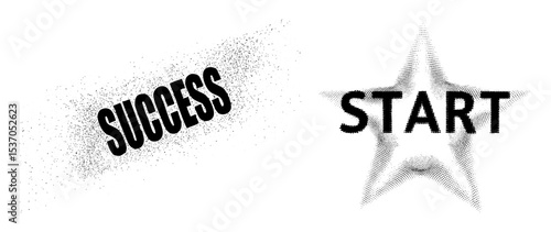 Vector Start and Success Typography with Particle Effects