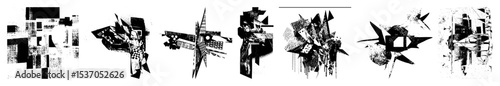 Vector Abstract geometric shapes create a dynamic fragmented composition.