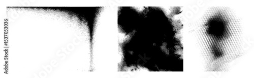 Vector Abstract dark shapes with grainy texture create a dynamic composition.