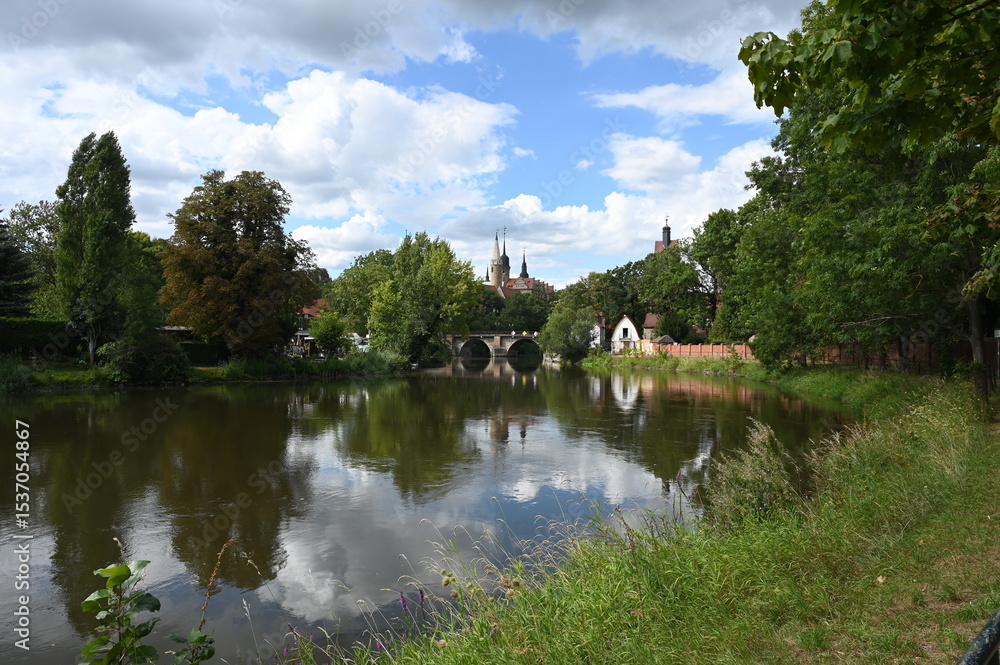 Obraz premium Saale, Dom und Schloss in Merseburg