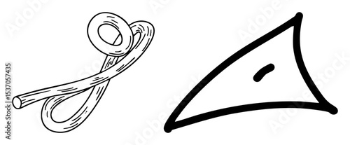 Vector Musical instruments featuring a clarinet and triangle.