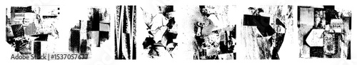 Vector Abstract fragmented shapes create a dynamic monochrome composition.