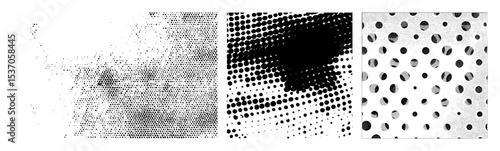Vector Dynamic halftone dots transition from sparse to dense .