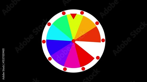 Rotating colorful wheel of luck or fortune.
