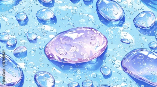Seamless Water Drops Background Vector