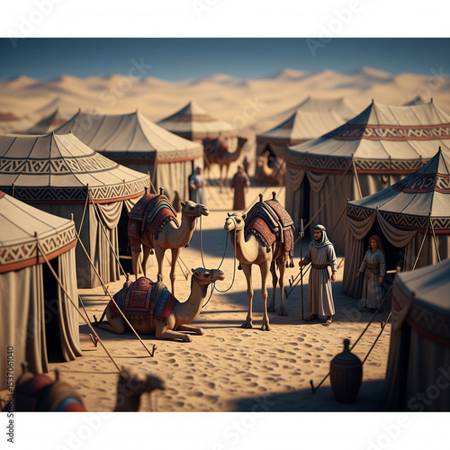 illustration of a camel in the desert