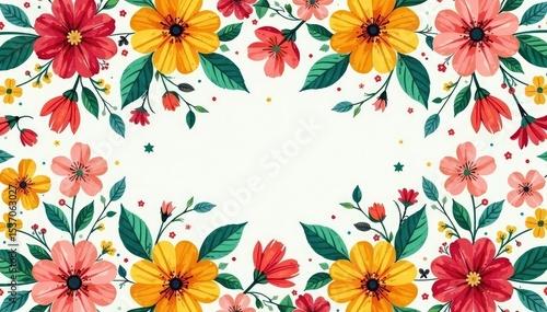 Small-scale repeating floral motif, clean lines, motif, yellow, texture