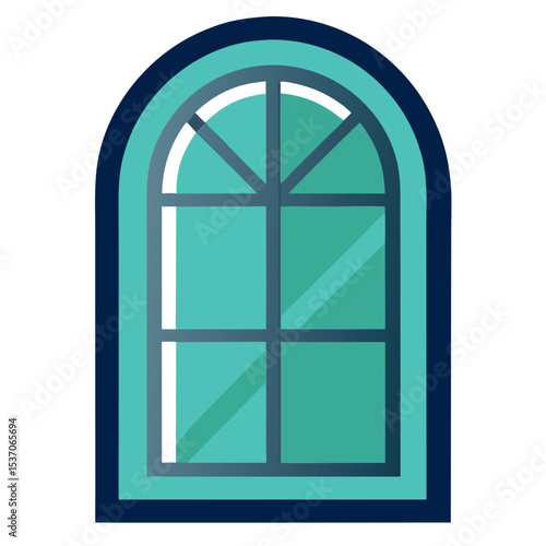 window in a white background
