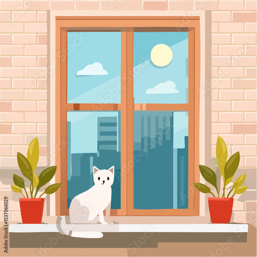 cat on window