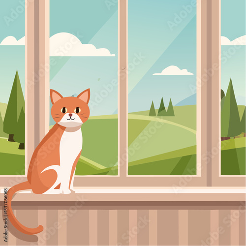 cat on window