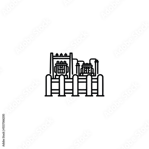 Power Substation Electric Grid Icon