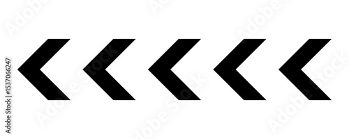 Arrow chevron symbol. Black arrows symbols set. Blend effect. Vector isolated on white.