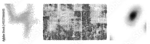 Vector Abstract vector shapes depict distorted human figures and a dark gradient.
