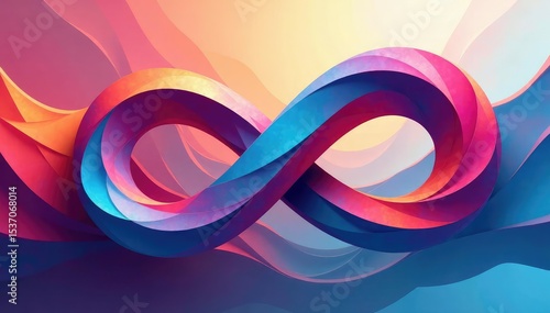Abstract geometric shapes, infinitely looping , bold, clean