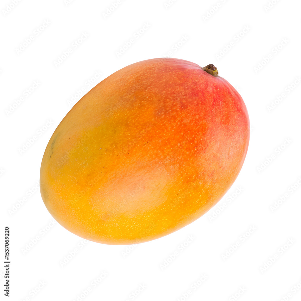 Tropical Mango's vibrant allure, a close-up shot of a ripe, juicy mango, showcasing its warm hues and perfect form Tropical Mango's vibrant allure, a close-up shot of a ripe, juicy mango, showcasing its warm hues and perfect form