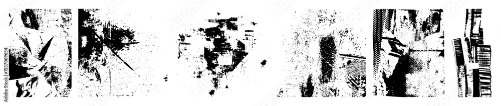 Obraz premium Vector Abstract distressed shapes and textures create a dynamic collection.