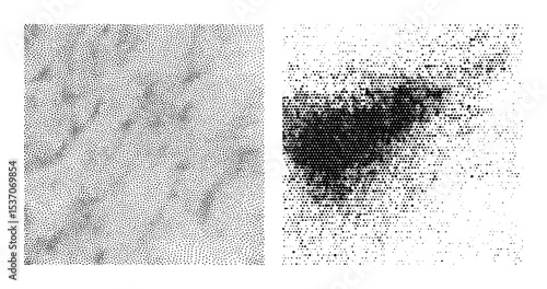 Vector Abstract particle clusters form dynamic shapes.