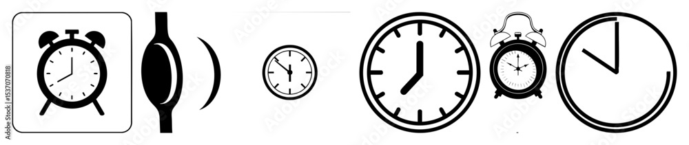 Vector Diverse collection of timekeeping devices illustrated as clean vector . Vector Diverse collection of timekeeping devices illustrated as clean vector .