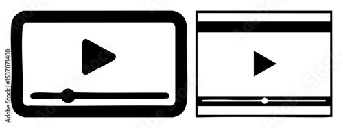 Vector Two player with play buttons and progress bars.