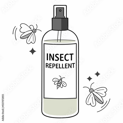 Insect repellent spray bottle design element isolated