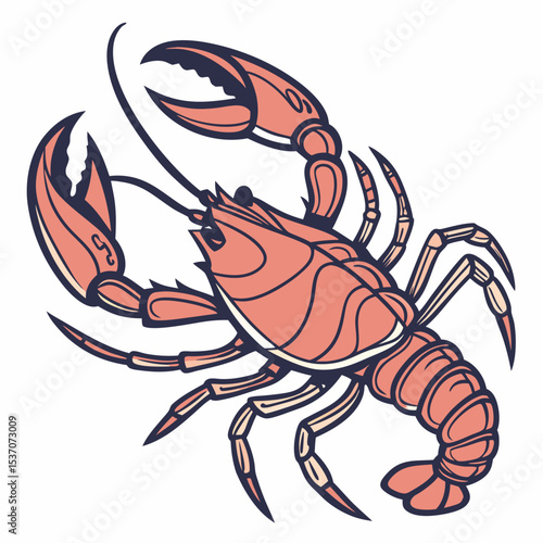 Delicious crayfish seafood illustration clipart