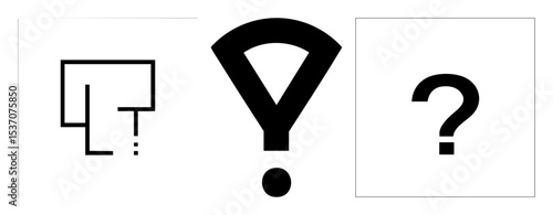 Vector Geometric featuring a fragmented block teardrop and question mark.
